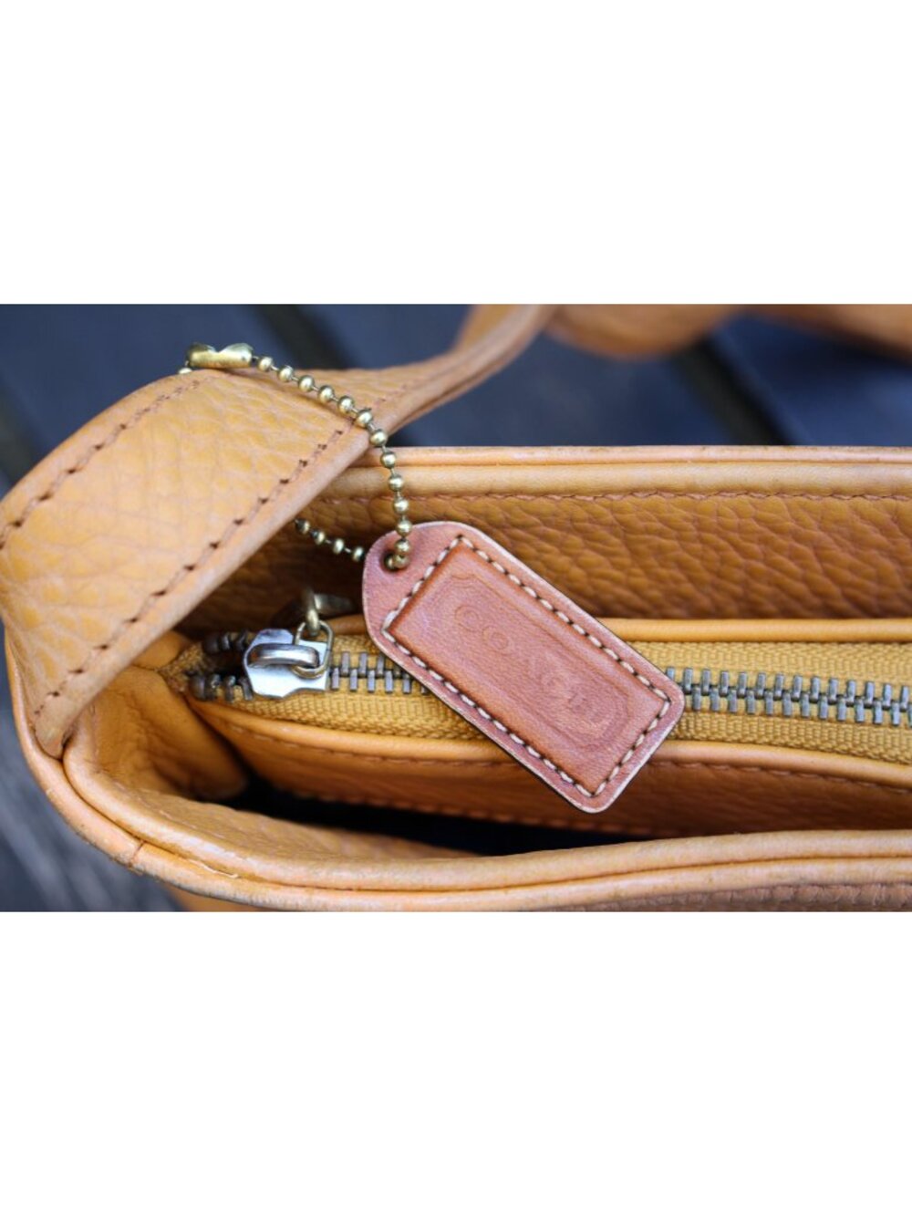 Coach Vintage - Sonoma Pocket Zip Natural Grain Bag 4924 -Marigold - Costa Rica - Picture 11 of 14